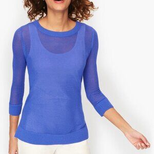 NWT T by Talbots Mesh Stitch Pullover Size Large